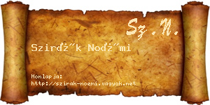 Szirák Noémi névjegykártya