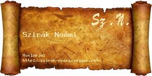 Szirák Noémi névjegykártya